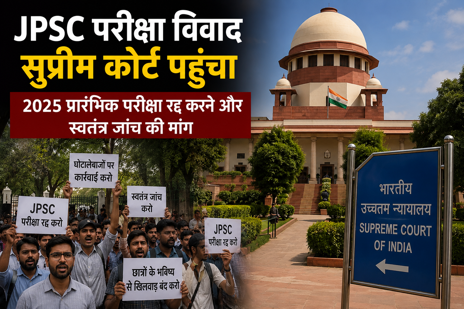 JPSC परीक्षा विवाद सुप्रीम कोर्ट पहुंचा, 2025 प्रारंभिक परीक्षा रद्द करने और स्वतंत्र जांच की मांग
