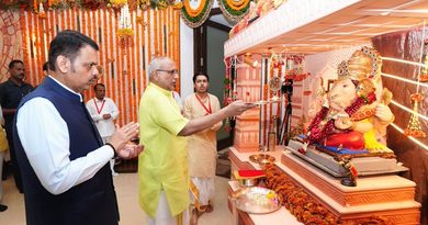 वर्षा’ पहुंचे उपराष्ट्रपति सी.पी.राधाकृष्णन, गणपति बप्पा के किए दर्शन