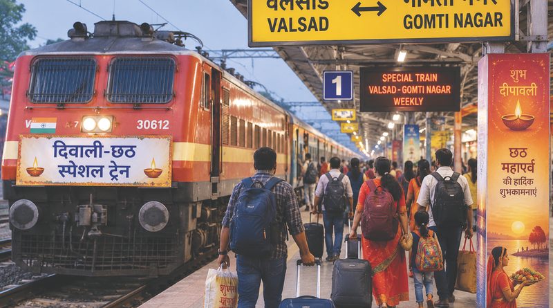 दिवाली-छठ पर यात्रियों को राहत, वलसाड-गोमती नगर के बीच चलेगी साप्ताहिक स्पेशल ट्रेन