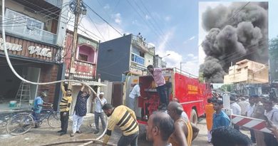 सतना में तीन मंजिला मकान में भीषण आग, पांच लोगों को सुरक्षित निकाला