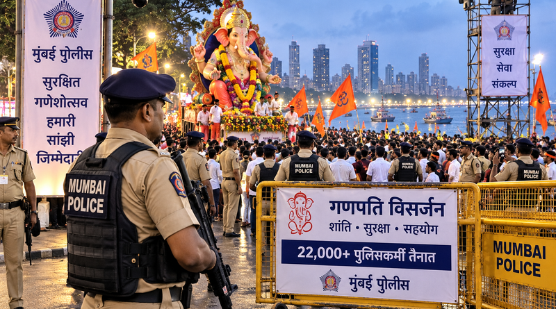 गणपति विसर्जन के लिए मुंबई में अभेद्य सुरक्षा, 24 हजार से ज्यादा पुलिसकर्मी होंगे तैनात