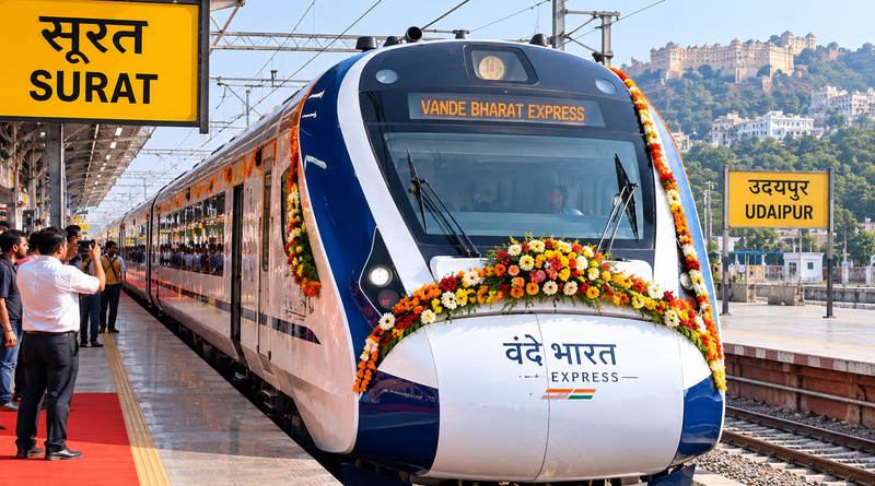 सूरत-उदयपुर के बीच दौड़ेगी वंदे भारत एक्सप्रेस, 3 अक्टूबर से सेवा होगी शुरू