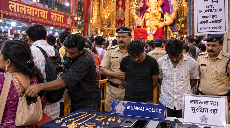 लालबाग में भक्तों की भीड़ पर चोरों की नजर, सोने के गहने-मोबाइल पर हाथ साफ; दो गिरफ्तार
