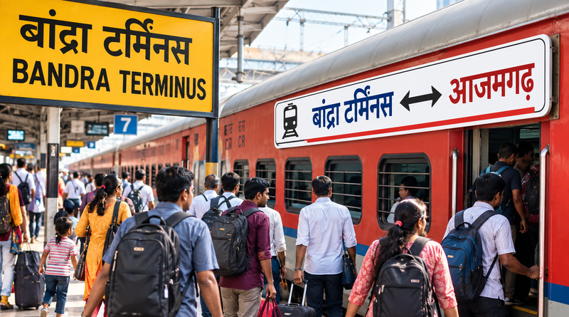 बांद्रा टर्मिनस–आजमगढ़ साप्ताहिक स्पेशल ट्रेन के फेरे बढ़े, नवंबर के अंत तक मिलेगी सुविधा