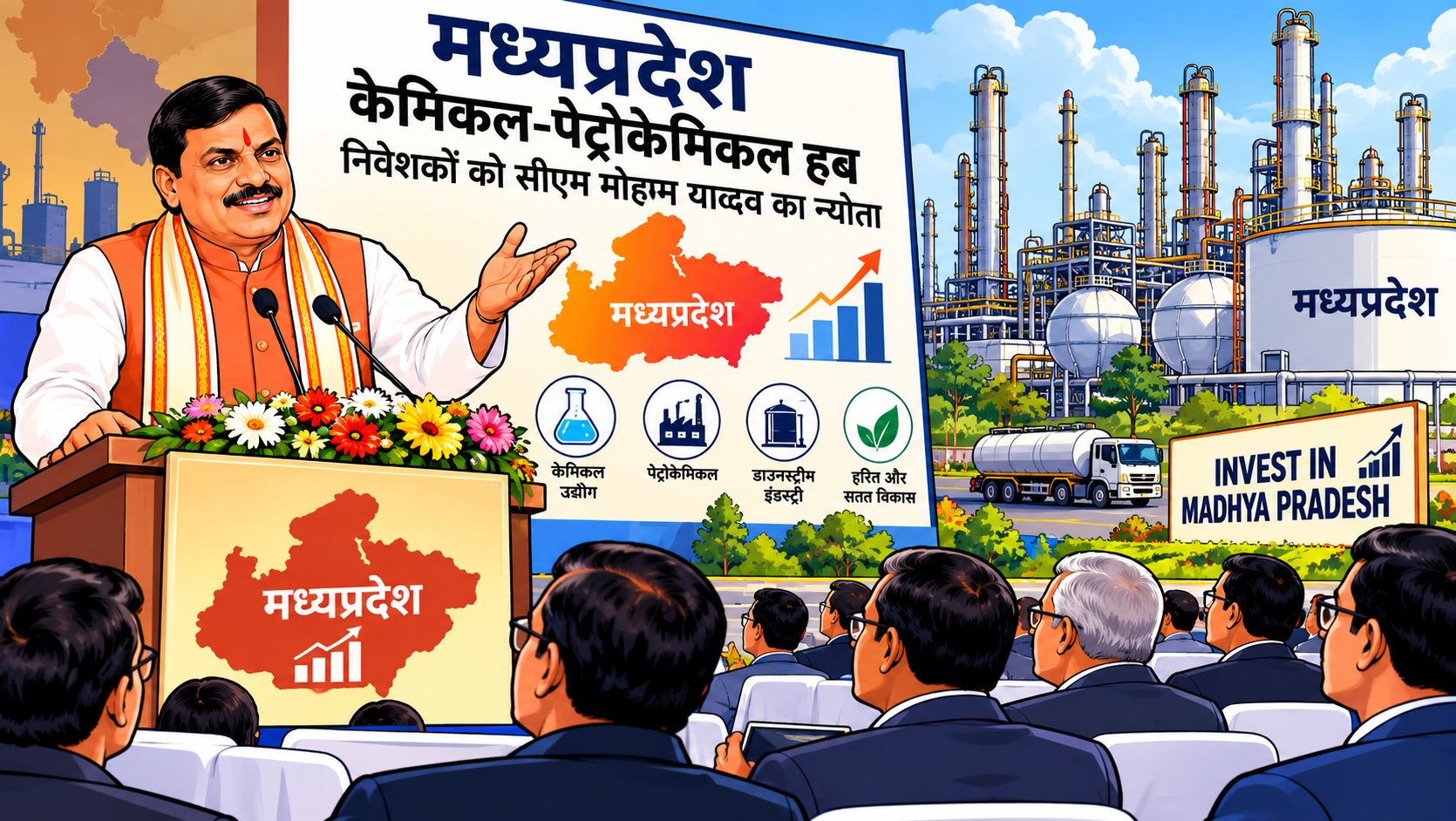 मध्यप्रदेश को केमिकल-पेट्रोकेमिकल हब बनाने की तैयारी, निवेशकों को सीएम मोहन यादव का न्योता