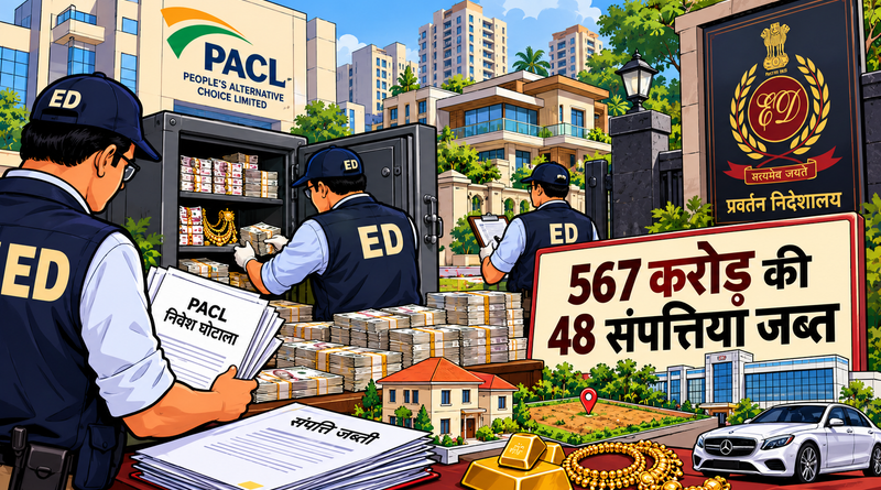 PACL निवेश घोटाले में ED की बड़ी कार्रवाई: महाराष्ट्र में 567 करोड़ की 48 संपत्तियां जब्त