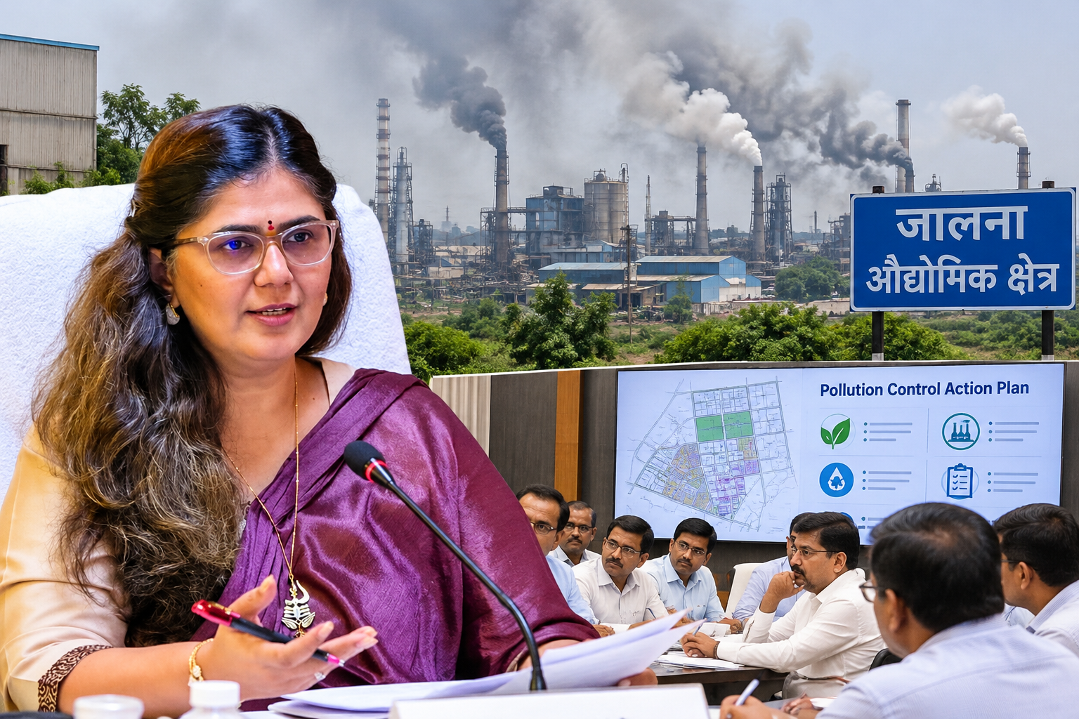 जालना औद्योगिक क्षेत्र में प्रदूषण नियंत्रण के लिए समयबद्ध एक्शन प्लान बनाएं उद्योग: मंत्री पंकजा मुंडे